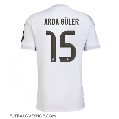 Dres Real Madrid Arda Guler #15 Domáci 2025-26 Krátky Rukáv Dres Real Madrid Arda Guler #15 Domáci 2025-26 Krátky Rukáv